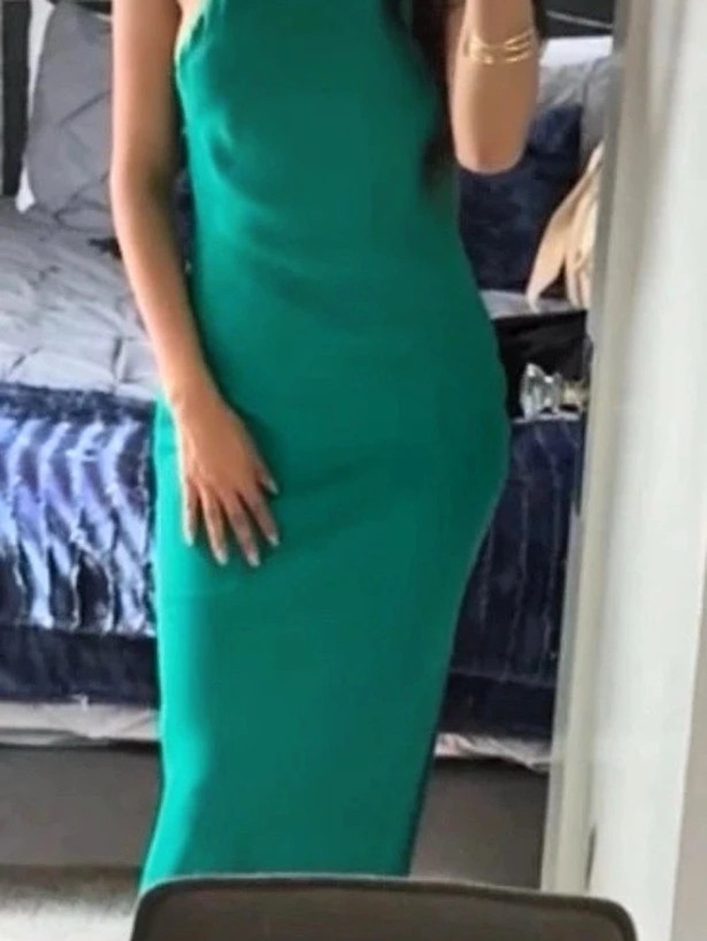 Meshki Head to Cocktail Hour Emerald Green Halter Neck Maxi Dress